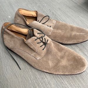 Aldo Oxfords Lace Up Mens Dress Shoes Sz 12 Us Brown Suede